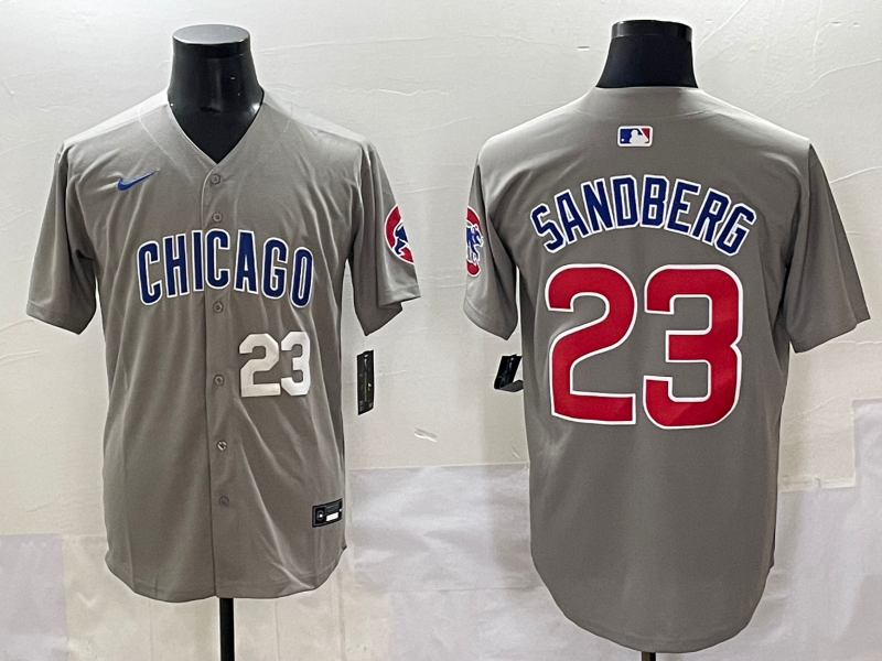 Men Chicago Cubs #23 Sandberg grey MLB Nike 2025 Jersey style 001->chicago cubs->MLB Jersey